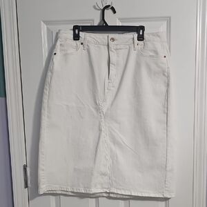 Sonoma White Midi Denim Skirt